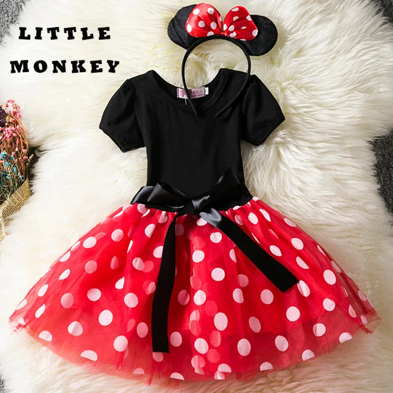 Элегантное платье для маленьких девочек милый Мышь платья на возраст от 1 года платье для дня рождения для Косплэй Костюм для детей для маленьких девочек Костюмы для детей От 2 до 8 лет