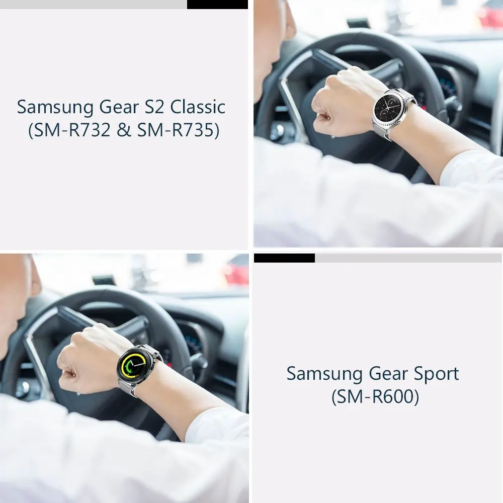 20 мм Универсальная Миланская петля для samsung gear Sport/gear S2/Galaxy Watch 42 мм регулируемый ремешок из нержавеющей стали