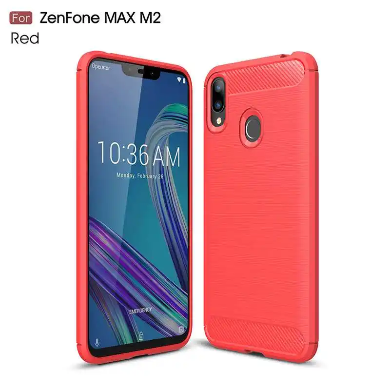 Модный противоударный мягкий силиконовый чехол Mokoemi 6,2" для Asus Zenfone Max(M2) ZB633KL, Чехол Для Zenfone Max(M2), чехол для телефона - Цвет: Red