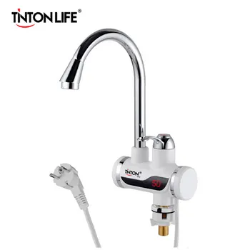 TINTONLIFE EU Plug Tankless Instant Faucet Water Heater Instant Water Heater Tap Kitchen Hot Water Crane LED Digital