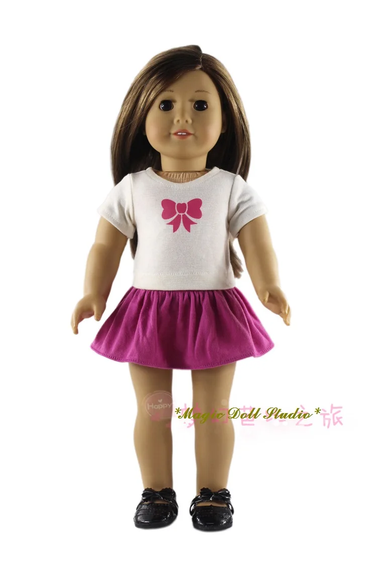 [AM201]Free Shipping American Girl Doll in Clothes# Vest, Top, Skirt and Shoes Set for 18" Amrican Girl Doll Outfits for Retail