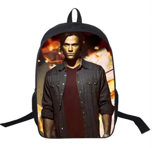 Многоцветный Сериал рюкзак Supernatural Сэм Дин Кастиэль школьные сумки для подростков Для мужчин Для женщин повседневный рюкзак для мальчиков школьные рюкзаки - Цвет: Многоцветный