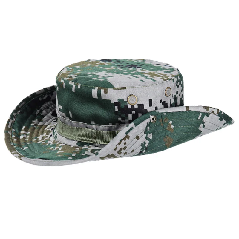 Sun Rainproof Army Hat Camouflage Hat Rider Cowboy Western Cap Montana Travel Sunhat Round Hats Jungle Combat Real CS