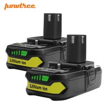 Powtree-Reemplazo de batería para Ryobi P107, 2500mAh, 18V, batería de ion de litio inalámbrica L30, para Ryobi P104 P105 P102 P103 P107
