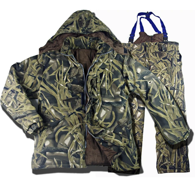 Cheap Military Winter hunting clothes outdoor windproof bionic cotton camouflage suits jacket and pants set thick hunting clothes