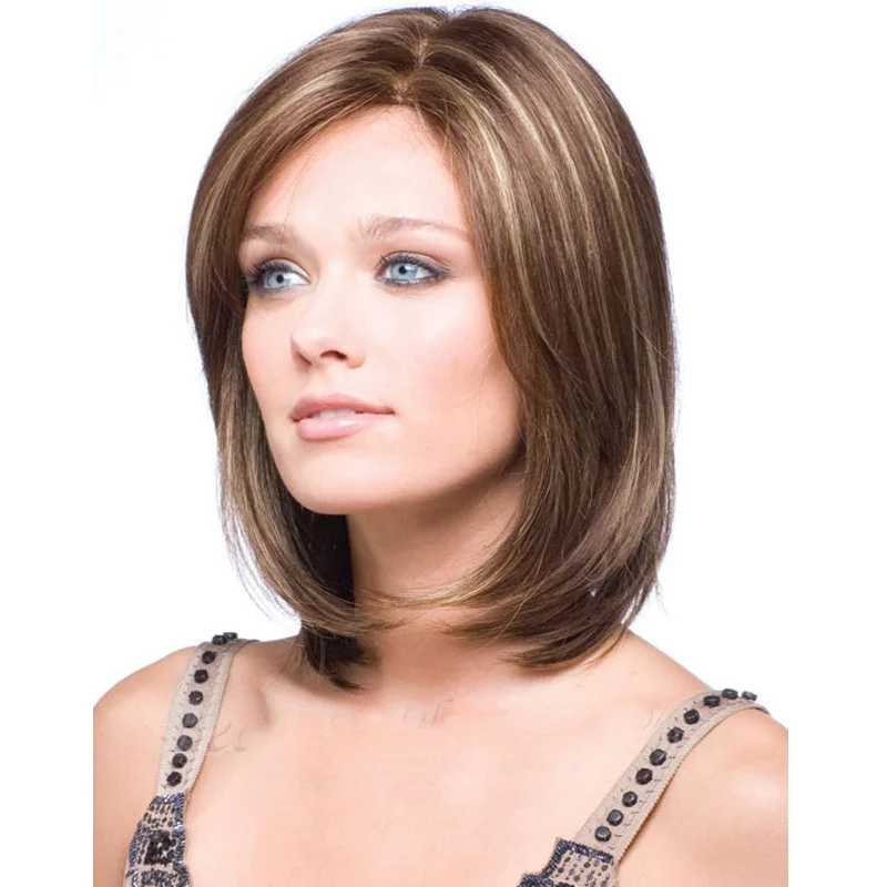 Cena HAIRJOY żaroodporne syntetyczne krótkie peruki Bobo włosów dla kobiet blond wyróżnione peruki Perucas Cosplay peruki