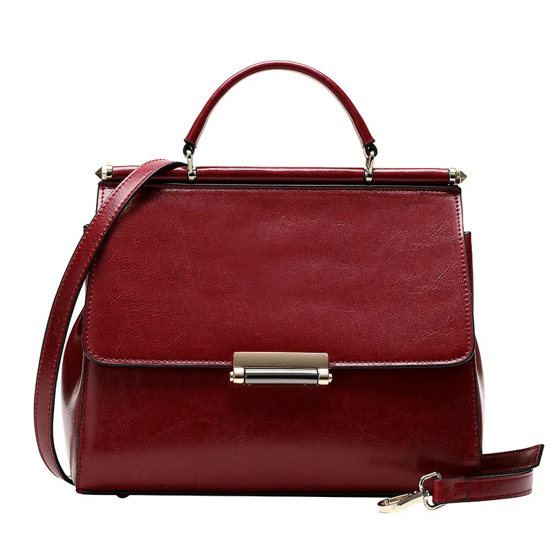Женская сумка клапаном винтажная из натуральной кожи с чехлом 2019|bag genuine leather|brand