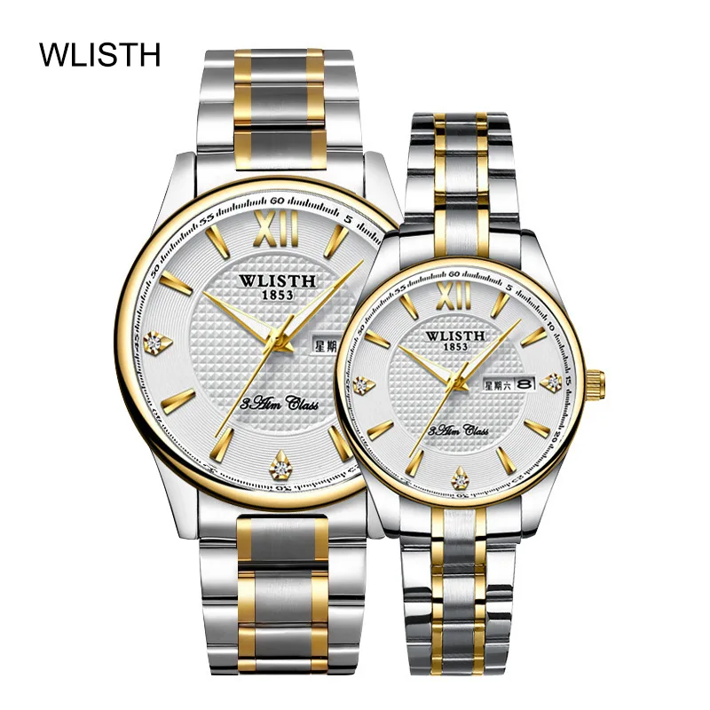

Cross-boundary Men's Calendar Waterproof Quartz Watch Pointer Stainless Steel Couple Quartz Wristwatches ZF9968