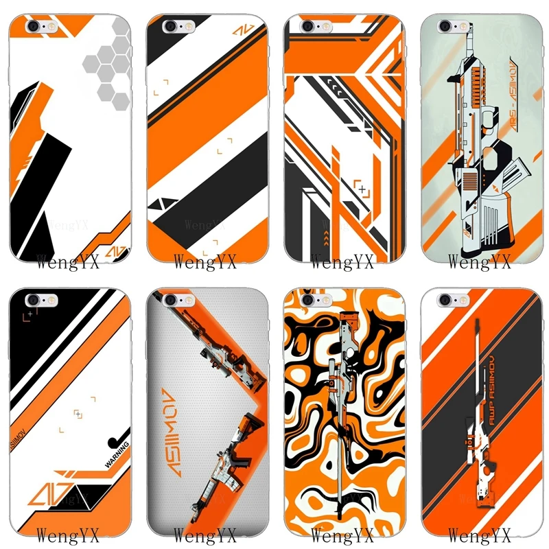 

cs go cool gun Asiimov pattern Slim silicone Soft phone case For iPhone 4 4s 5 5s 5c SE 6 6s plus 7 7plus 8 8plus X