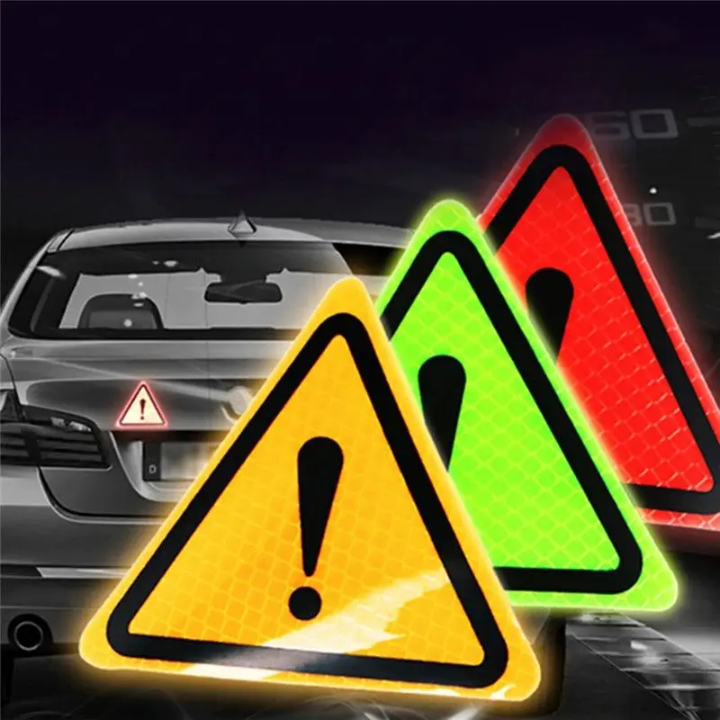 

Universal Reflective Stickers Car Paster Triangle Exclamation Mark Anti-Collision Automotive Safety Reflective Warning Sticker