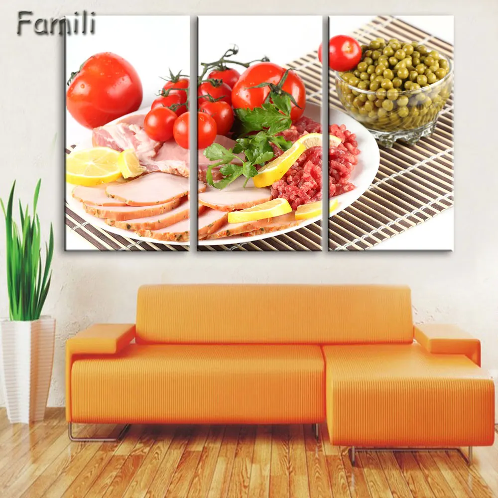 Sausage Pizza Wall Art 3 Piece Poster Prints Pictures Delicious Food