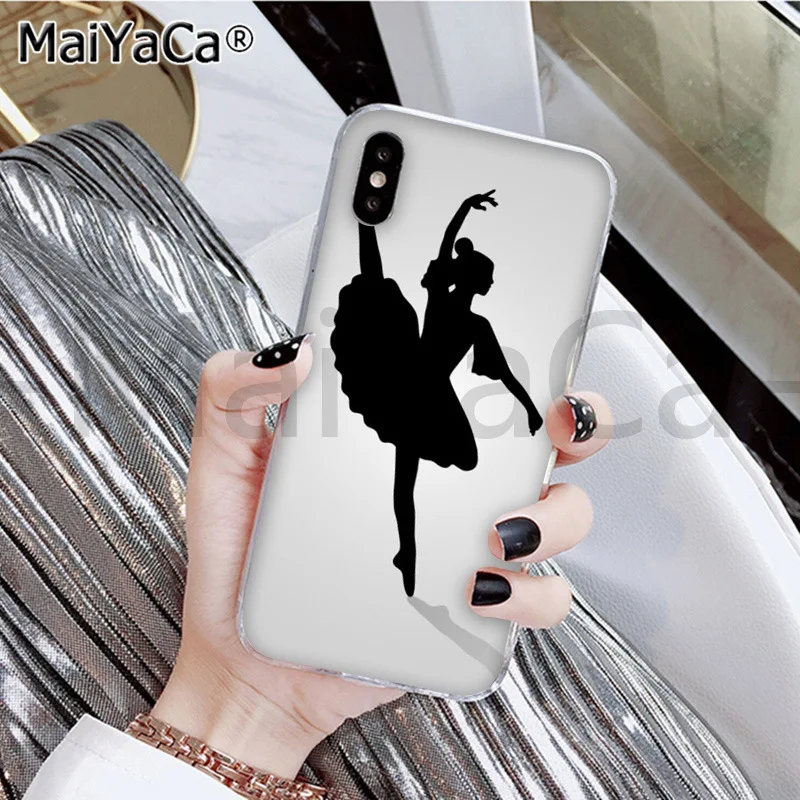 MaiYaCa балерина девушка танцы черный ТПУ чехол для телефона iphone 11 pro 6S 6plus 7plus 8 8Plus X Xs MAX 5S XR - Color: A4