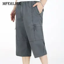 MFERLIER Knee Length Summer shorts men Loose Casual men shorts Size L-6XL