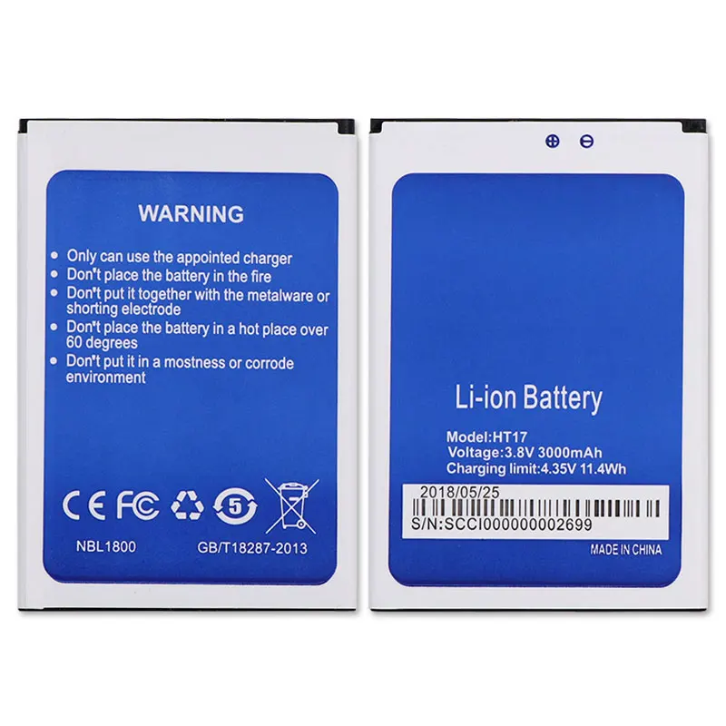 1 партия = 2 шт. для Φ HT17 Аккумулятор Pro Homtom 3000mAh + Универсальное зарядное