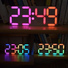 Большой Радужный 3D светодиодный цифровой набор часов настольный таймер DIY Настраиваемые цвета подарки