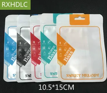 

10.5x15cm colorful zipper Retail Packaging bag for iphone 7 6s 5s samsung J5 super bass headphone for Mp3 MP4 earphone headsets