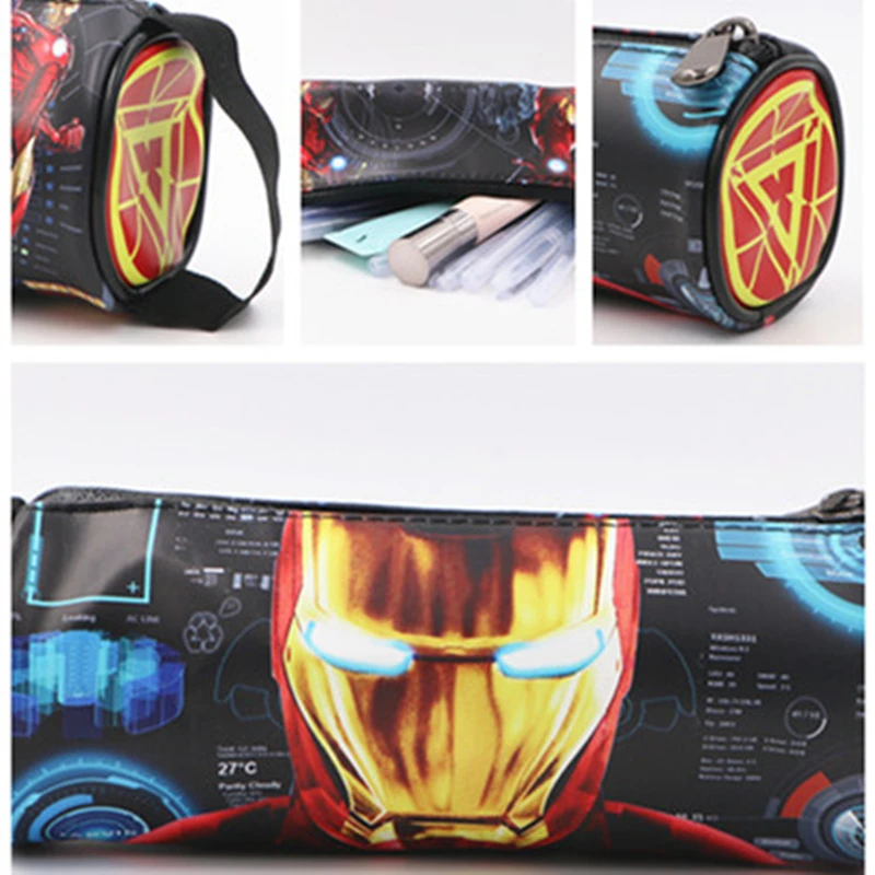 

1pc/lot Super Hero Ironman Pencil Case PU Pencil Bag Pencilcase For Boy Stationery School Supplies Papelaria Estojo escolar 18cm