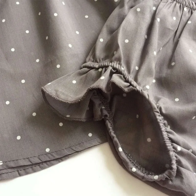 Sodawn/ модная летняя стильная одежда в горошек для маленьких девочек комплект одежды из хлопка, одежда для малышей