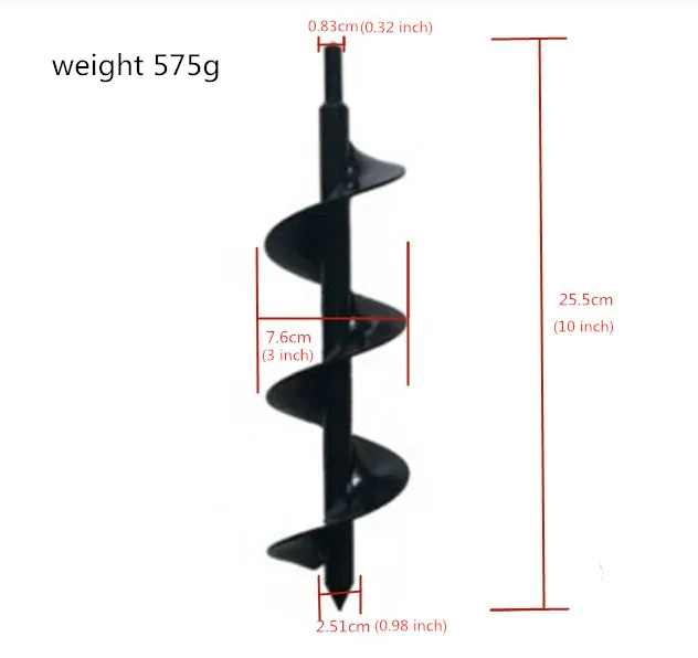 9/10/18 дюймов сад шнека посадки отверстие Digger инструмент Спираль сверло цветок лампа HEX вала - Цвет: 10 inch