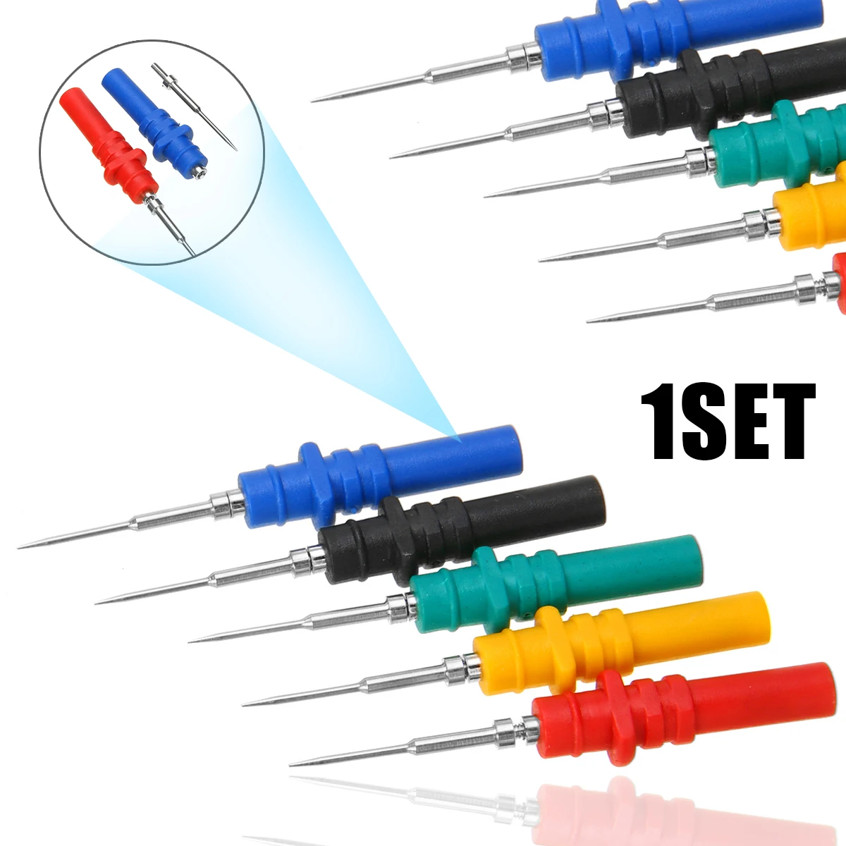 5pcs HT307A Back Pinning Probes Kit Automotive Diagnostic Multimeter Test Repair Tool Accessories+20pcs Replacement Needle