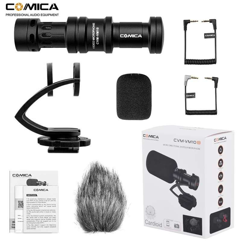 Microfone de Vídeo Microfone para Canon Câmera para Iphone Comica Mini Gravação Entrevista Direcional Nikon Dslr Smartphones Cvm-vm10ii - Image 6
