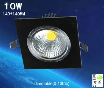

10pcs/lot 10w Limited Square Bright Recessed Led Dimmable Downlight Cob Spot Light Decoration Ceiling Lamp Ac 110v 220v