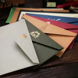 JWHCJ Европейский Винтаж Печать горячего тиснения конверты из крафт-бумаги Kawaii школьные принадлежности конверт для свадьбы