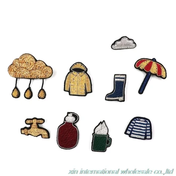 

Creative interest combination badge Metal silk handmade embroidery epaulette shoulder Upscale fashion bangladesh hat bag fiji