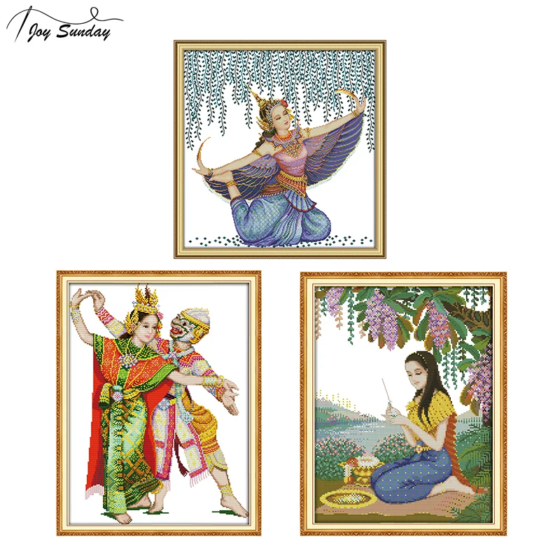 

Joy Sunday Thai Style Cross Stitch Pattern DMC Counted Printed Aida Fabric 11ct 14ct Canvas for Embroidery DIY Needlework Crafts