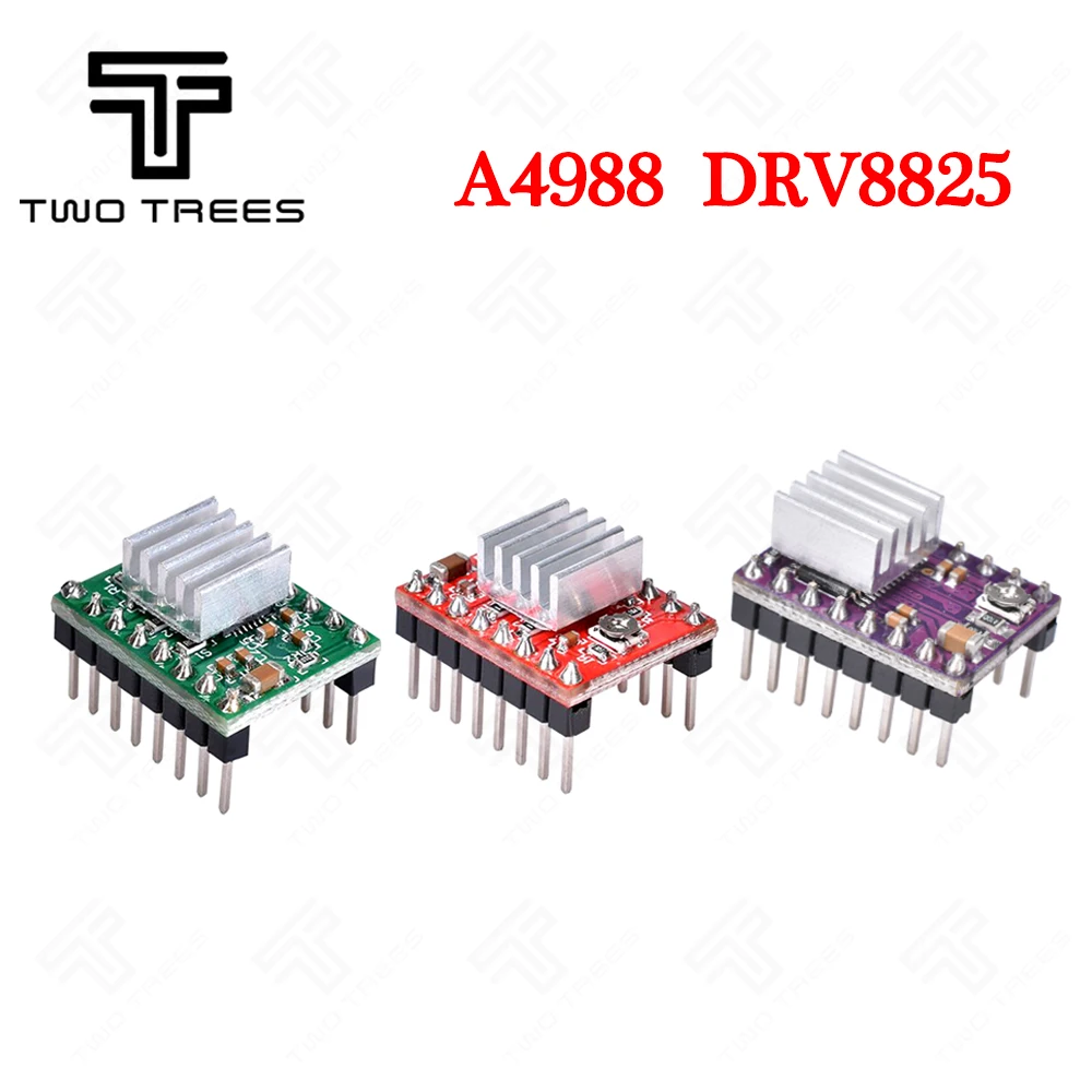 TWOTREES 3d принтер части Reprap A4988 DRV8825 шаговый двигатель драйвер модуль с радиатором Stepstick DRV8825 совместимый StepStick