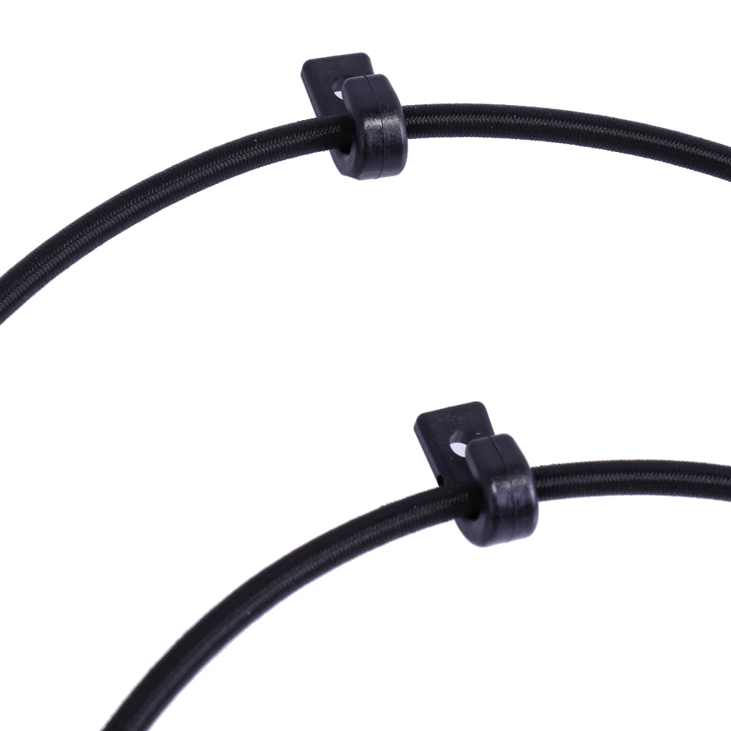 2pcs PVC Black Marine Fishing Boat Kayak Paddle Holder Rod Keeper Bungee Cord Accessories 30cm & 6PCS Stainless Steel Screws