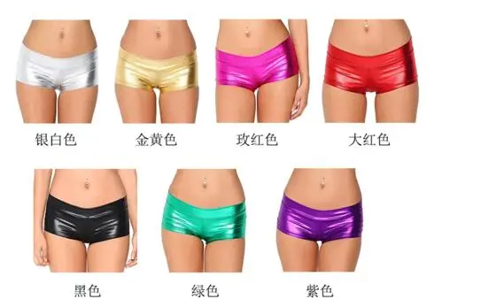 

Hot sales! Women's Sexy Shiny Short Pants Elastic Faux Leather Shorts new