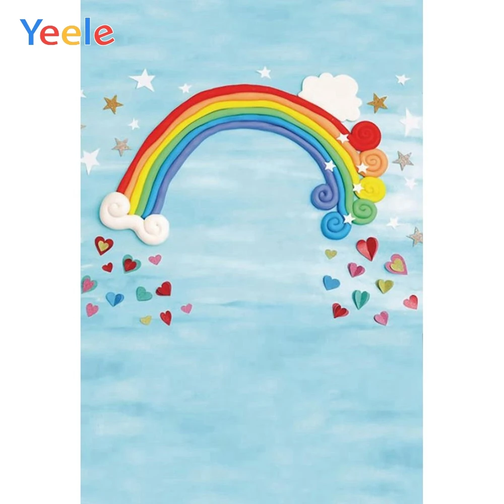 

Yeele Baby 1st Birthday Party Rainbow Star Dreamy Photography Backgrounds Personalized Photographic Backdrops For Photo Studio