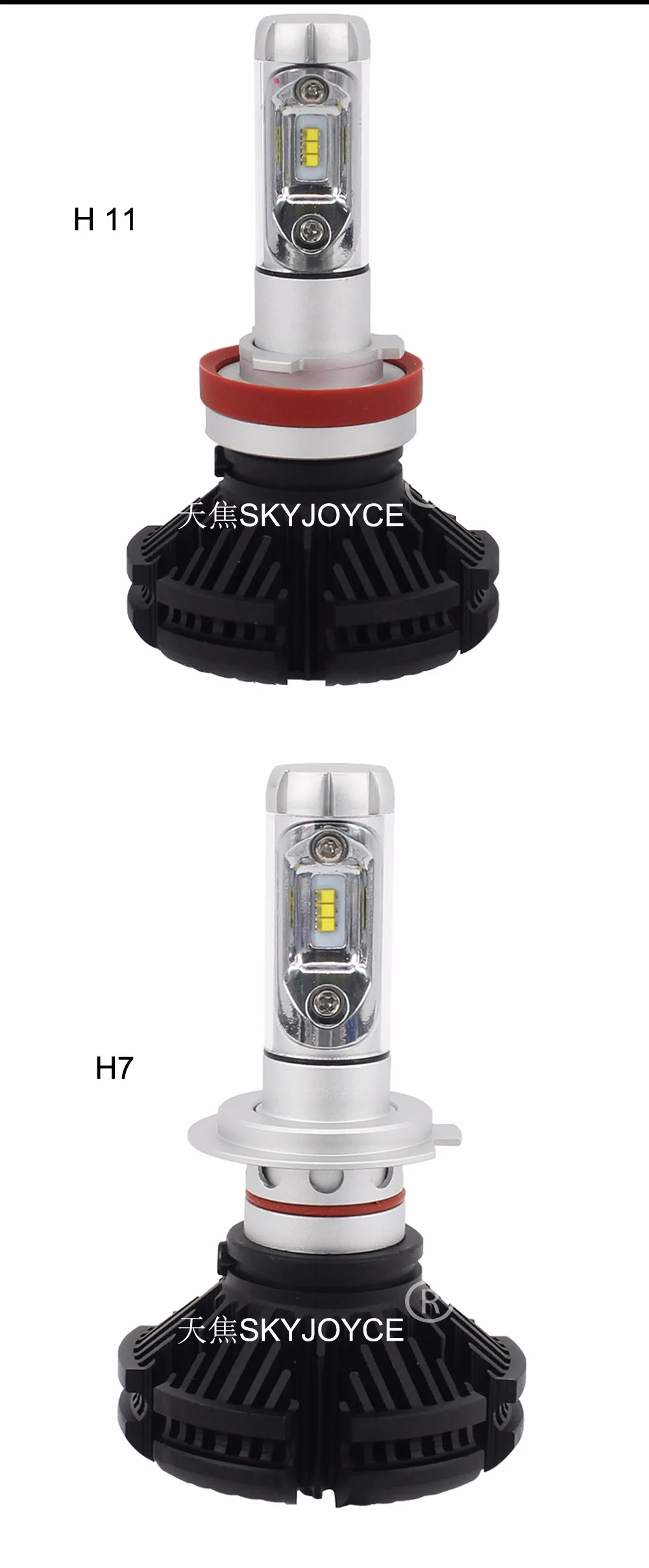 2X auto led headlight H4 3000K 6500K 8000K All in one led X3 Car LED Headlight Auto Headlamp Bulb H4 H7 H8 H11 H16 9012 90056 (7)