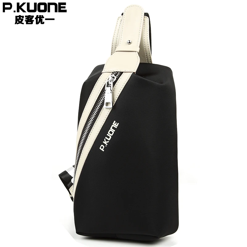 ФОТО P.KUONE Brand Fashion Small Shoulder Bag Crossbody Sling Bag Single Strap Men Chest Pack Bag Multifunctional Man package