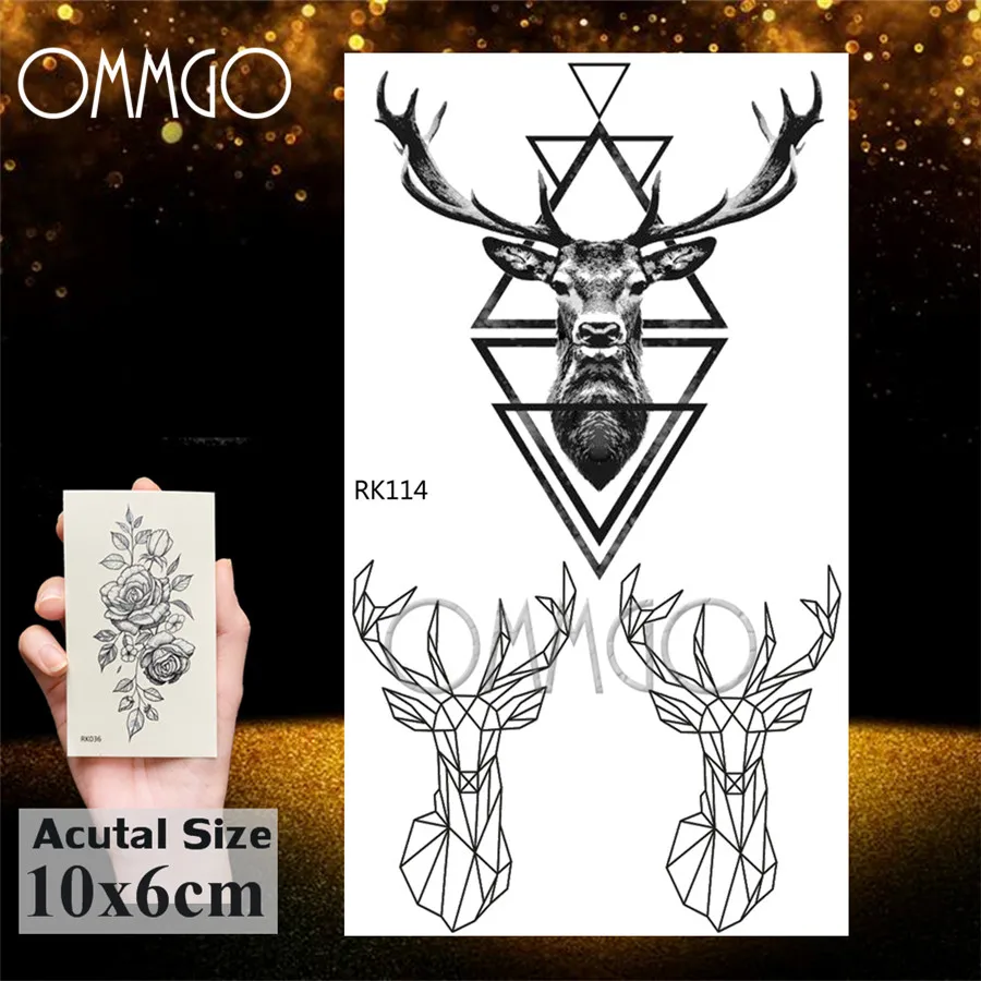 OMMGO геометрические горные маленькие временные татуировки, волнистые цветные лесные татуировки на заказ, боди-арт, рука, фальшивые татуировки для женщин и мужчин - Цвет: ORK114