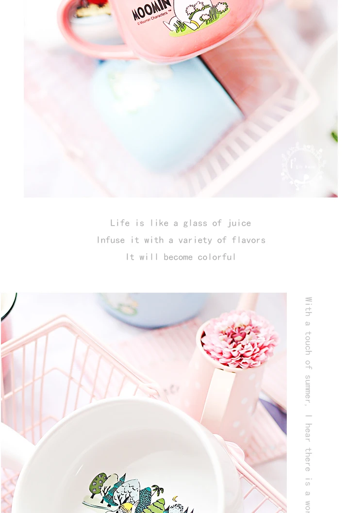 Розовый мультфильм Бегемот Муми-Тролль керамическая большая чашка для живота прекрасная Фея Мумин норки чашки и кружки для воды Детский подарок