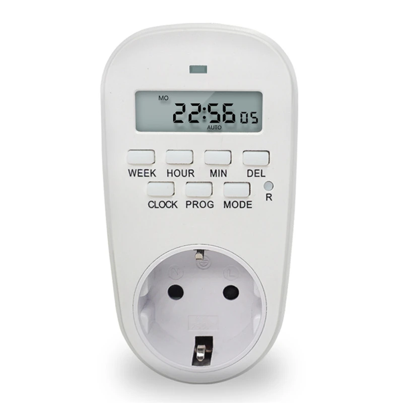 

230V 50Hz 16A 3600W EU US UK Plug Switch Socket Plug-in Programmable Timer Switch Socket with Clock Summer Time