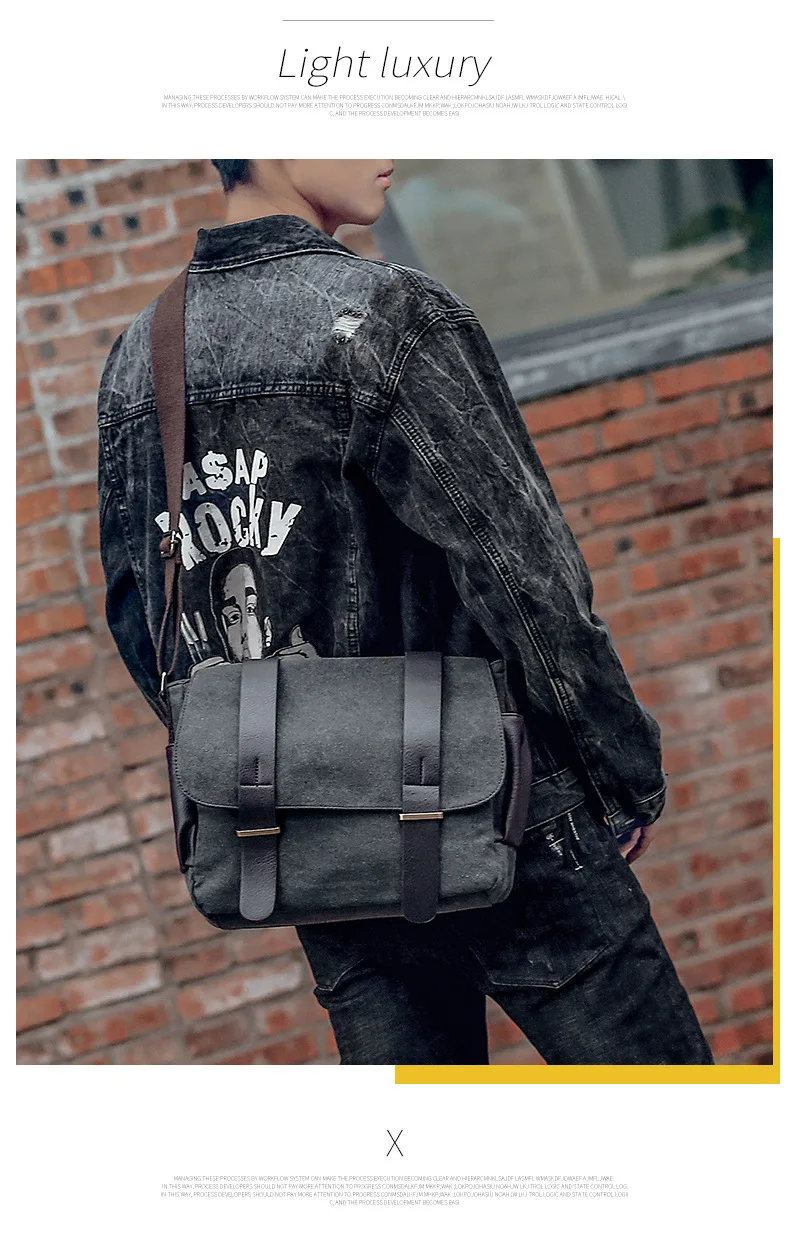 Холщовая кожаная мужская сумка через плечо, дорожная Повседневная сумка-мессенджер для ноутбука, школьные сумки для подростков, Большая вместительная Высококачественная сумка