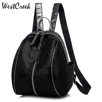 

WESTCREEK Brand Sequin Women Backpack Mini Oxford Bag Casual Back Pack