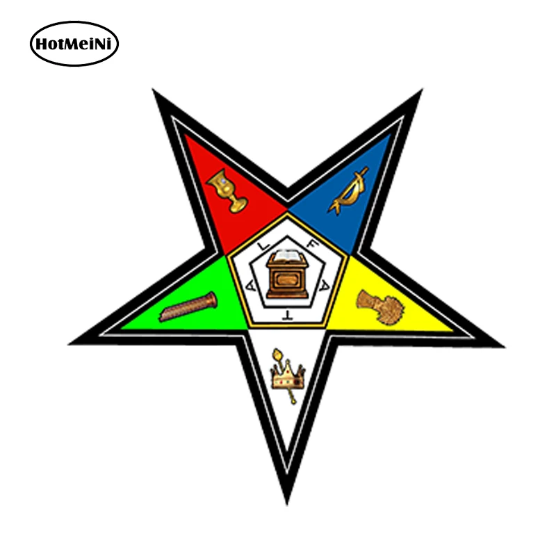 

HotMeiNi Retail Wholesa Car Styling Masonic Order Of The Eastern Star Decal Car Sticker Oes Pentagram Up Auto Bumper Accessories