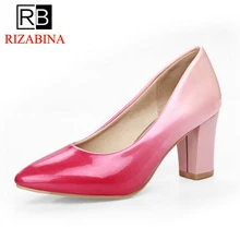 RizaBina Ladies High Heel Shoes Women Pumps Thick High Heels Pointed Toe Shoes Fashion Women s