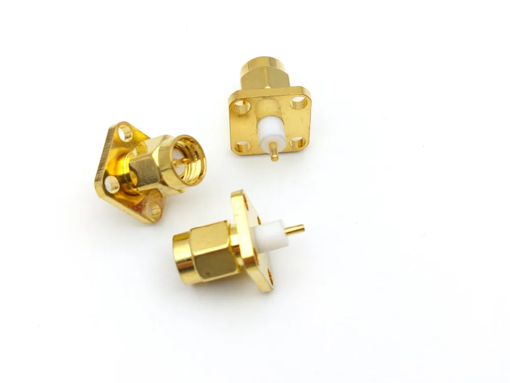 Dielétrica e Solda Plugue Macho 4 Buraco Panel Mount Curto Pós Conectores rf 100 Pcs Sma 2 Renovação da Casa
