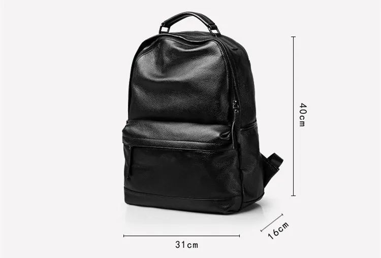Модный мужской рюкзак из натуральной кожи, большая вместительность, 15 дюймов, сумка для ноутбука, дорожные сумки для отдыха из натуральной коровьей кожи, школьные сумки для студентов