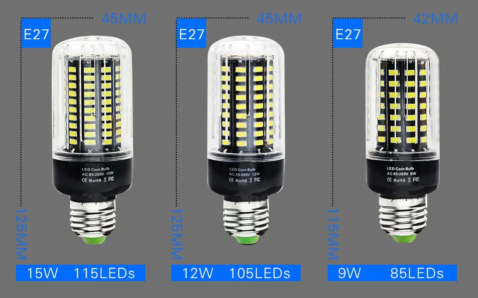 Светодиодный светильник E27 светодиодный s лампы SMD5733 чип AC85V-265V 3 Вт 5 Вт 7 Вт 9 Вт 12 Вт 15 Вт лампада Светодиодный точечный светильник постоянный ток без мерцания