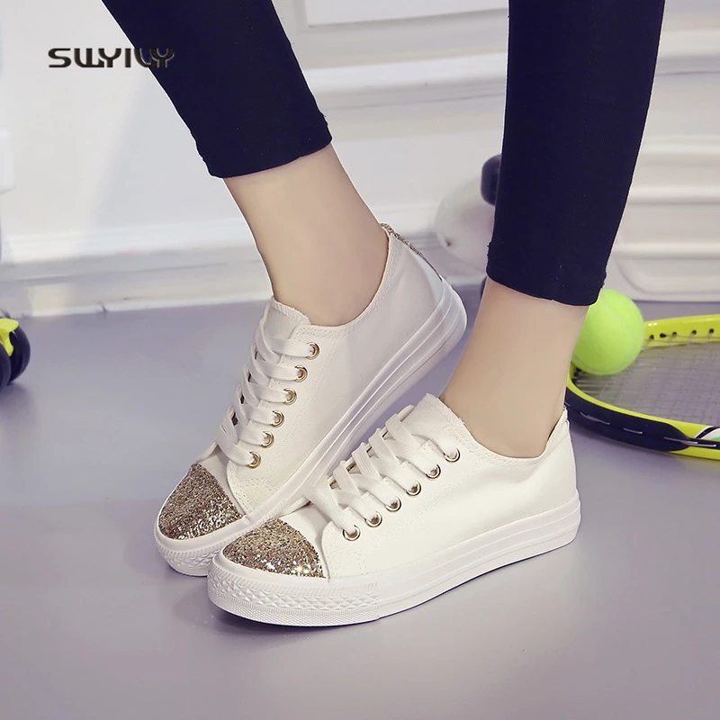 Swyivy mulher sandálias sapatos brancos tênis verão