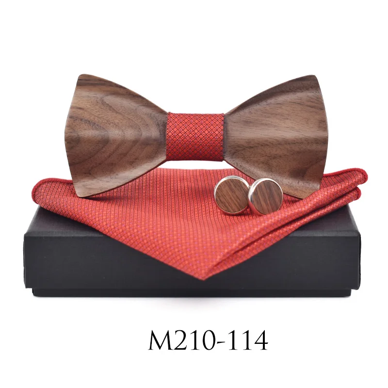 Дизайн 3D Для мужчин s деревянные бабочки Костюм Запонки карман квадратные деревянные брачный галстук-бабочка для Для мужчин бабочка галстук M210 - Цвет: 114