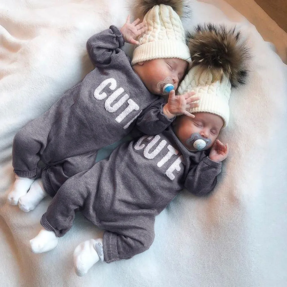 

Infant Newborn Baby Boys Girls Long Sleeve Letter Print Romper Jumpsuit Clothes baby clothes baby rompers infant romper