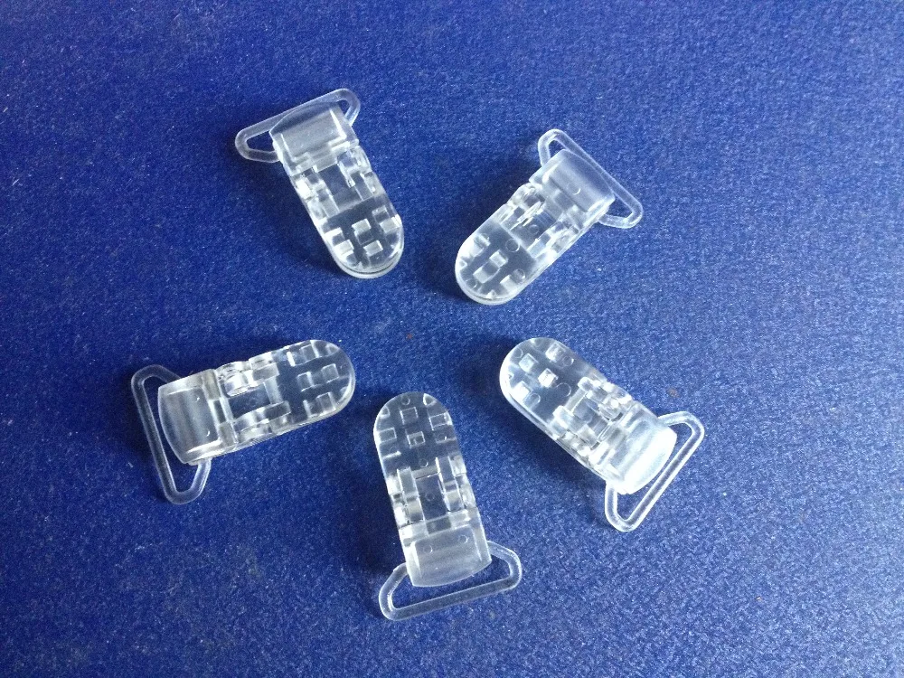 

Plastic Clip 50pcs 1" 25mm Ribbon For Clear Transparent Kam Plastic Baby Pacifier Dummy Soother Holder Chain Clips Suspend