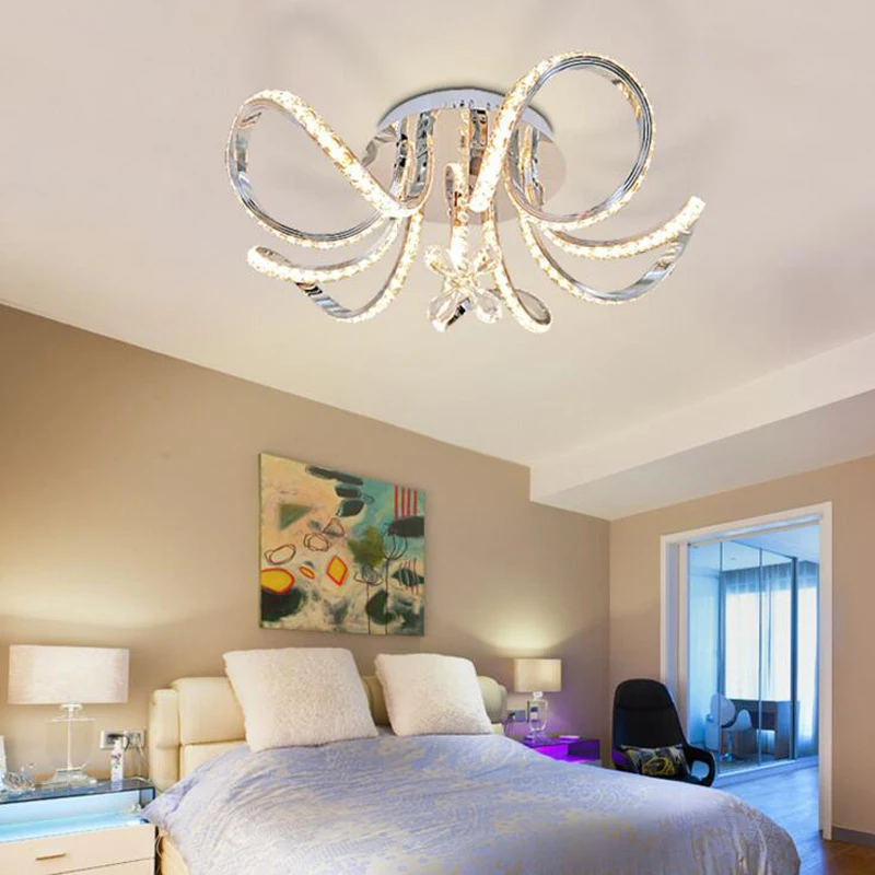 

Bedroom crystal lamp ceiling bedroom living room ceiling lamp modern minimalist bedroom lamp LED creative children led lighting